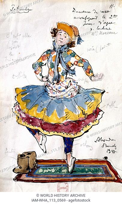 Costume design by Benois, for the Russian Ballet 'Petrushka' 1910-11. The Ballet was composed by Igor Stravinsky. Michel Fokine choreographed the ballet; Benois...