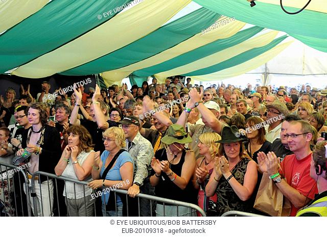 Crowd enjoying an act on the Acoustic Stage at Guilfest 2010