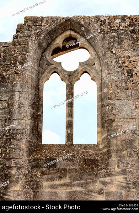 Gothic window in Abbey of St. Peter in Montmajour near Arles, France