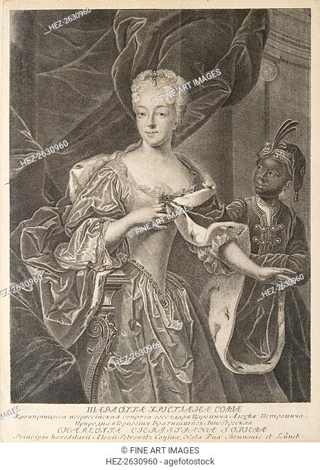 Portrait of Princess Charlotte of Brunswick-Wolfenbüttel (1694-1715), wife of Tsarevich Alexei Petro Artist: Wortmann, Christian Albrecht (1680-1760)