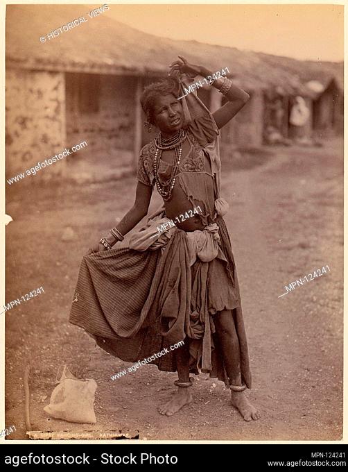 [A Gypsy Dancing-Girl, Kathiawar]. Artist: E. Taurines (probably French, active ca. 1885-1901); Date: ca. 1915; Medium: Albumen silver print from glass...