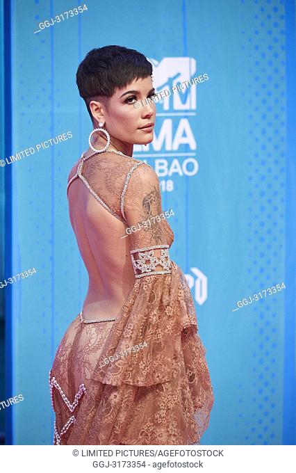 Halsey attends the 25th MTV EMAs 2018 held at Bilbao Exhibition Centre 'BEC' on November 4, 2018 in Madrid, Spain
