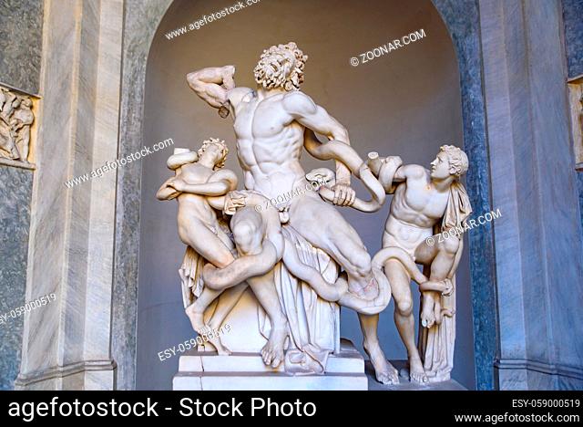 The statue of Laocoon and His Sons in Vatican Museums in Vatican City