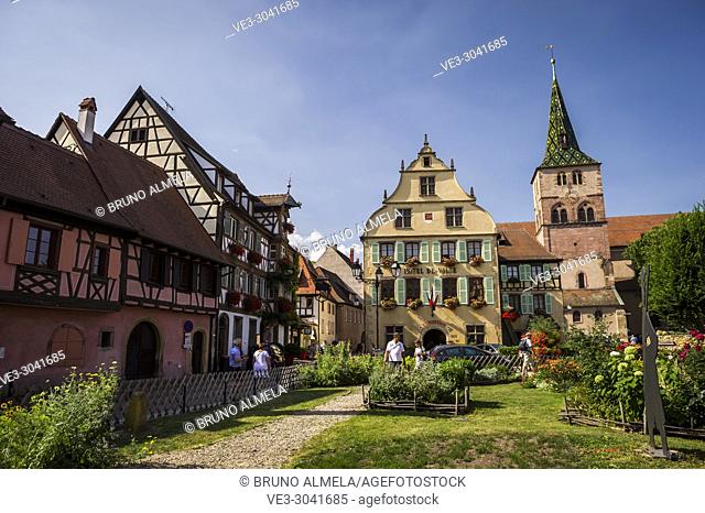 Town hall square of Turckheim, Alsace (department of Haut-Rhin, region of Grand Est, France)