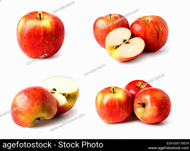 apple fruit set isolated on white background