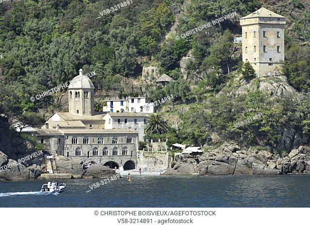 Italy, Liguria, Camogli, Abbey of San Fruttuoso (10-13th C)
