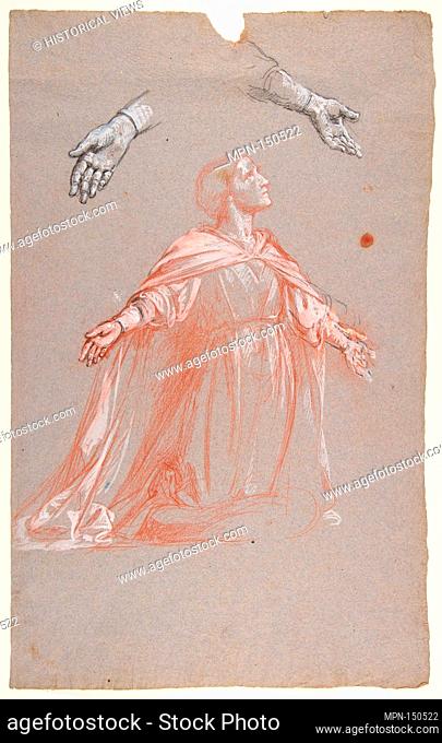 Sainte Clotilde (middle register; study for wall paintings in the Chapel of Saint Remi, Sainte-Clotilde, Paris, 1858). Artist: Isidore Pils (French