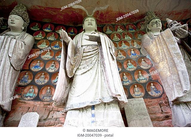 Three Saints of the Avatamsaka School, The Dazu Rock Carvings, Chongqing, China