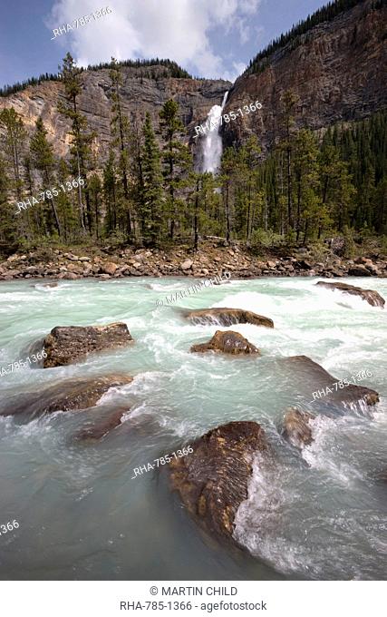 Kicking Horse River and Takakkaw Falls, Yoho National Park, UNESCO World Heritage Site, British Columbia, Rocky Mountains, Canada, North America