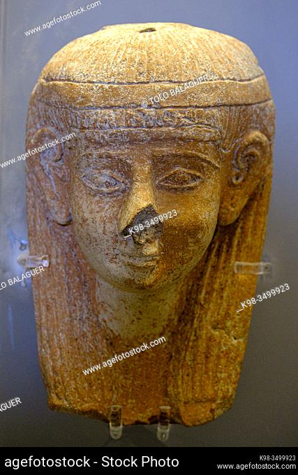 female protome, from Motya, tofhet, central favissa, clay, 6th cent. BCE, Motya Museo G Whitaker, The Coliseum , Rome, Lazio, Italy ,