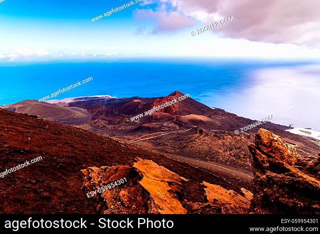 Teneguia Volcano in Fuencaliente, Island of La Palma, one of the Canary Islands, in the Cumbre Vieja volcano area