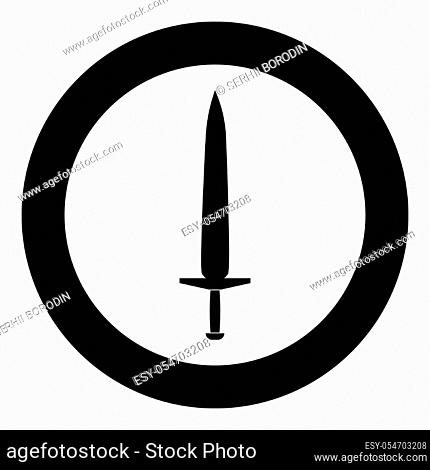 Simple sword icon black color in circle vector illustration