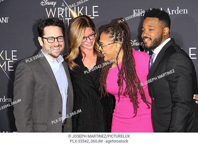 J.J. Abrams, Katie McGrath, Ava DuVernay, Ryan Coogler at the World Premiere of Disney's ""A Wrinkle In Time"" held at the TCL Chinese Theatre in Hollywood, CA