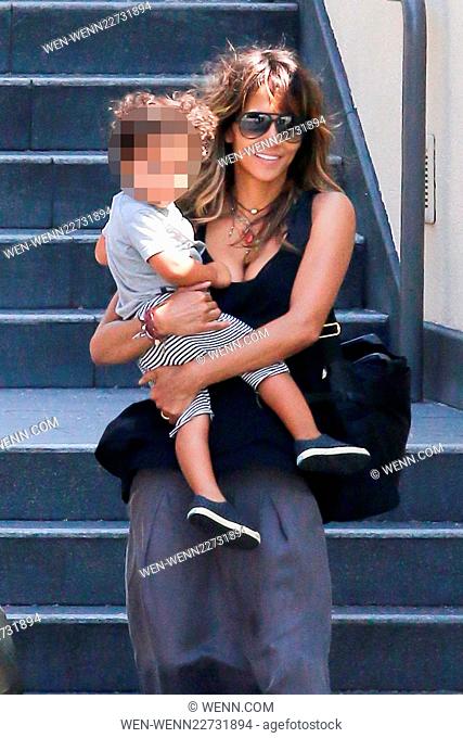 Academy Award-winning actress Halle Berry was all smiles with son Maceo leaving Westfield Mall in Century City Featuring: Halle Berry