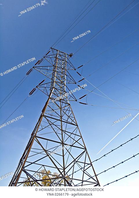 Electric power transmission lines from the Carr powerplant in Shasta County, California