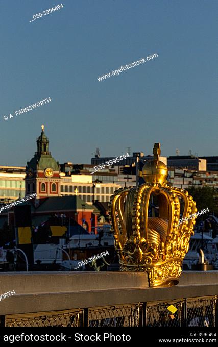 Stockholm, Sweden The Gilded Crown on Skeppsholmsbron, or Skeppsholm bridge