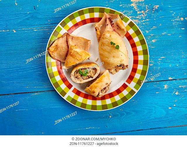 klamar mimli - Stuffed Calamari with tuna and shrimps, Maltese cuisine