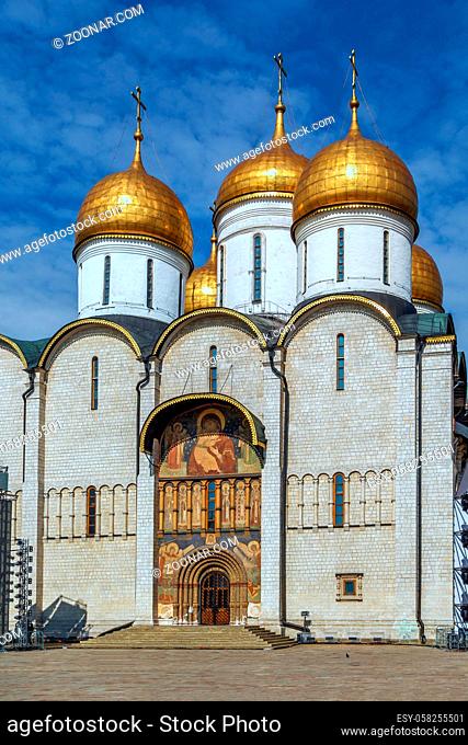 Cathedral of the Dormition is a Russian Orthodox church. It is located on the north side of Cathedral Square of the Moscow Kremlin, Russia