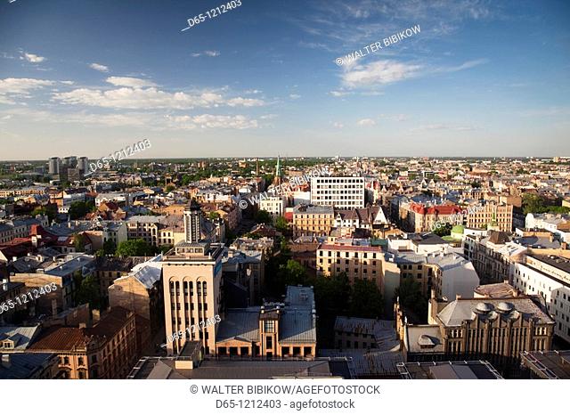 Latvia, Riga, elevated view of New Riga, late afternoon