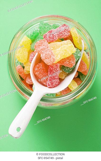 Sour Sweets fruity jelly sweets, USA in storage jar