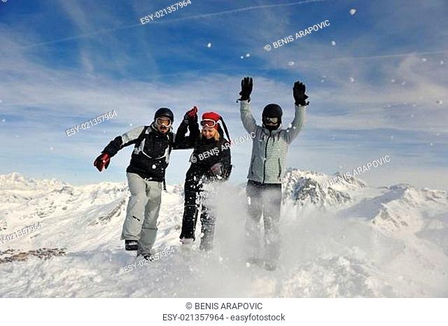 people group on snow at winter season
