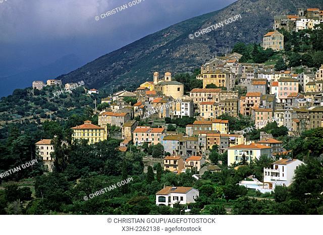 Oletta, village of the Nebbio region, Upper Corsica, Northern Corsica, France, Europe