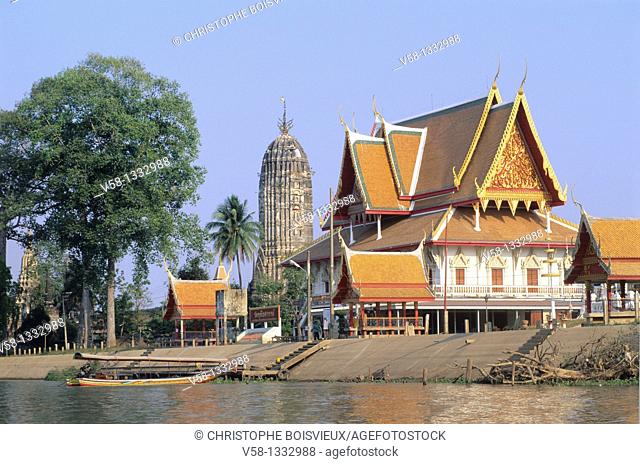 Thailand, Ayuthaya, Buddhist temple, Banks od Chao Phraya river