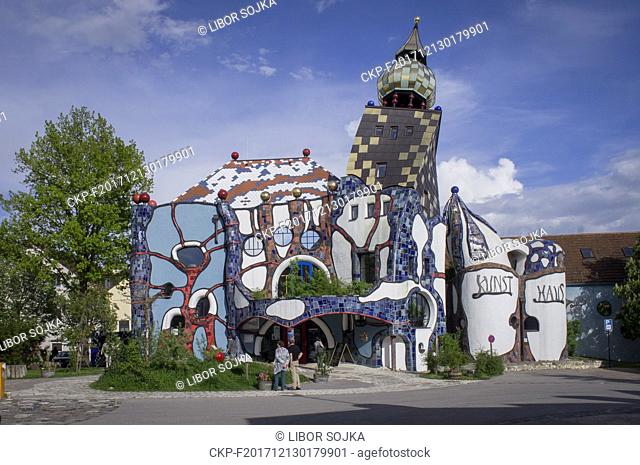 The Kuchlbauer Kunsthaus by Austrian architect Friedensreich Hundertwasser`s workmate Peter Pelikan on the grounds of the Kuchlbauer Brewery in Abensberg