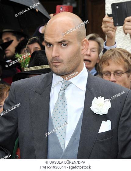 Prince Albert of Thurn and Taxis at the wedding of his sister Princess Maria Theresia of Thurn and Taxis and Hugo Wilson in Tutzing, Germany, 13 September 2014
