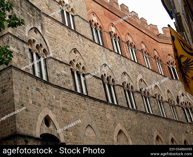 Siena - the facade of the Palazzo Chigi-Saracini