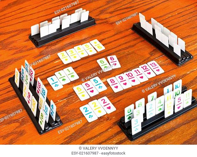 playingfield of rummy card game
