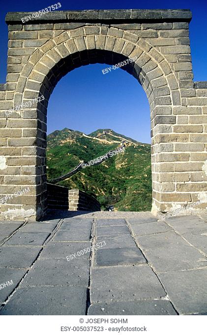 The Great Wall at Badaling in Beijing in Hebei Province, Peoples Republic of China