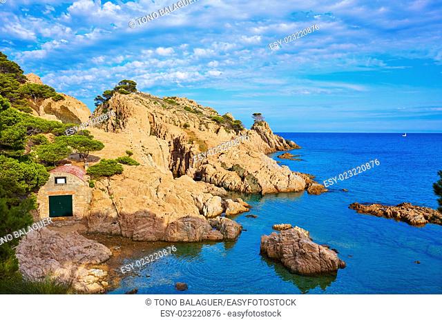 Aigua Xelida beach Cala in Tamariu Parafrugell of Girona at Catalonia Spain
