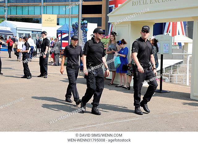 Police presence on the opening day of Royal Ascot at Ascot Racecourse in Ascot, Berkshire. Where: Ascot, Berkshire, United Kingdom When: 20 Jun 2017 Credit:...