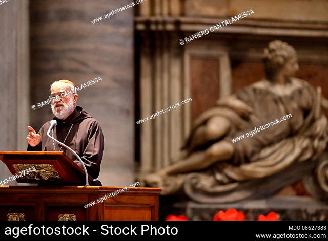 Cardinal Raniero Cantalamessa, Preacher of the Papal Household during the celebration of the Passion of the Lord presided over by Pope Francis in St