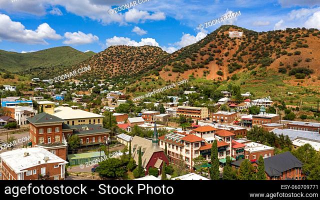 Also called Copper City Bisbee Arizona is seen here from an aerial perspective