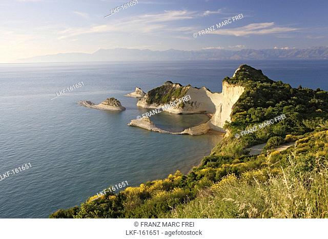 View at headland Cape Drastis, Corfu, Ionian Islands, Greece