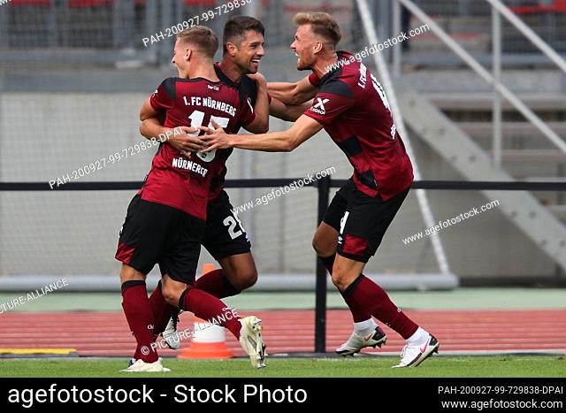 27 September 2020, Bavaria, Nuremberg: Football: 2nd Bundesliga, 1st FC Nürnberg - SV Sandhausen, 2nd matchday at the Max Morlock Stadium