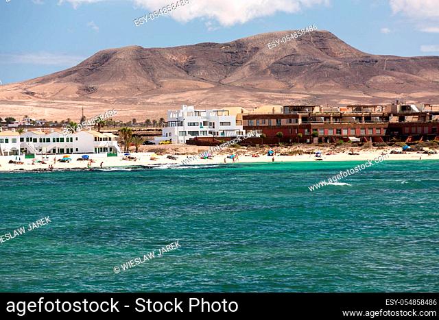 Del Castillo Beach of El Cotillo on Fuerteventura . Canary Island. Spain