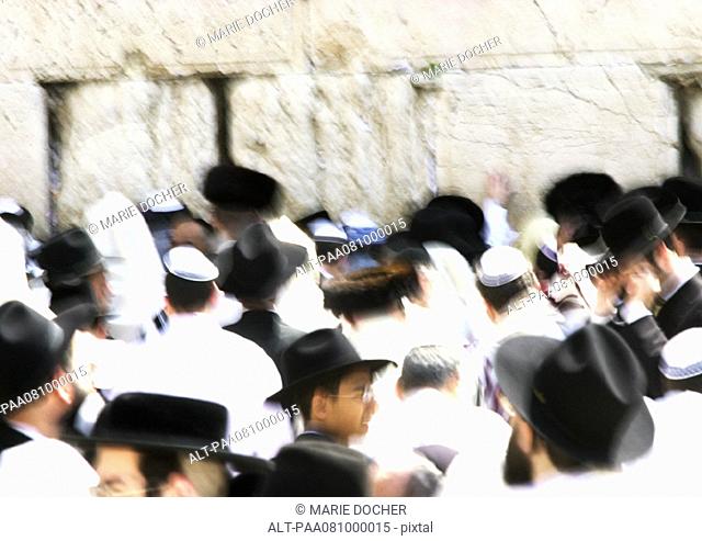 Israel, Jerusalem, crowd at the Wailing Wall