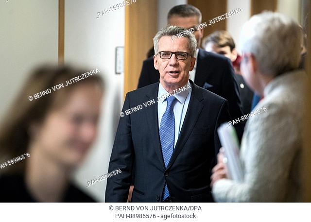 German Minister for the Interior Thomas de Maiziere visits the newly created ""General Centre for Support for Repatriation"" (Gemeinsame Zentrum zur...
