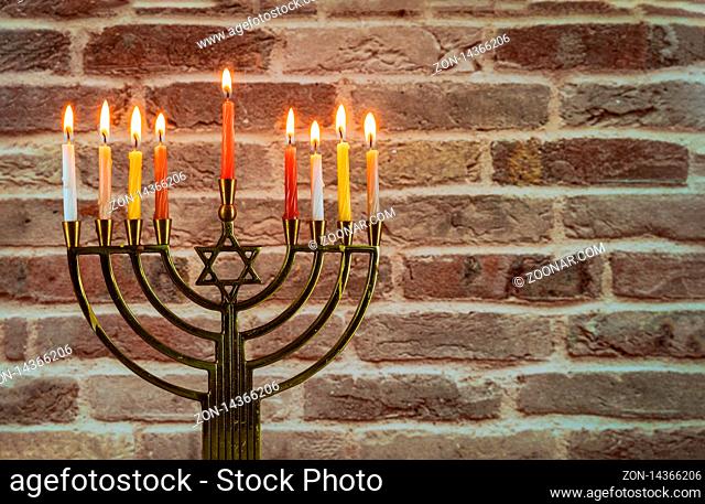 Jewish symbol holiday background Chanukah Menorah Chanukiah