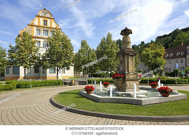 Bamberg, D-Bamberg, Regnitz, Main-Danube Canal, Upper Franconia, Franconia, Bavaria, spring at the Welcome Hotel Residenzschloss Bamberg