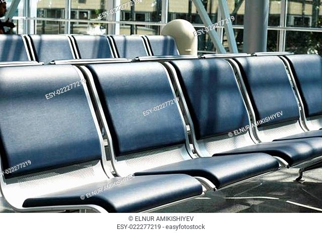 Empty seats at the airport in waiting lounge