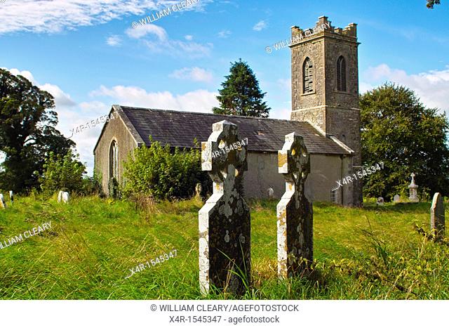 Old disused protestant church and graveyard at Horseleap, Co. Westmeath, Ireland
