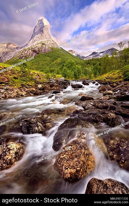 Stetind, Storelva, Tysfjord, mountains, national mountain, Ofoten, Nordland, Norway, Europe