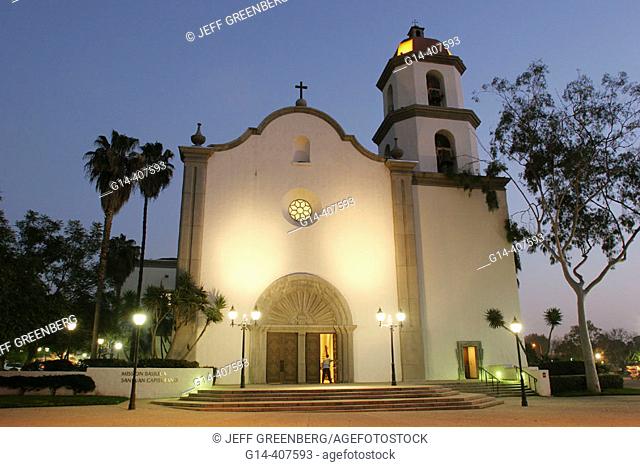 Dusk. Mission Basilica San Juan Capistrano. Orange County. California. USA