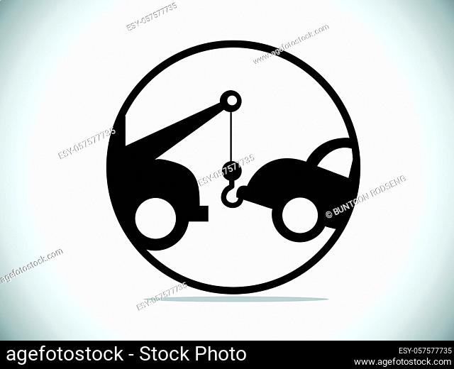 Car Towing Truck icon. Vector Illustration