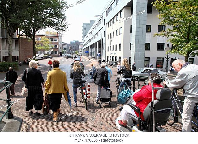 Streetscene in the centre of Amersfoort. Netherlands