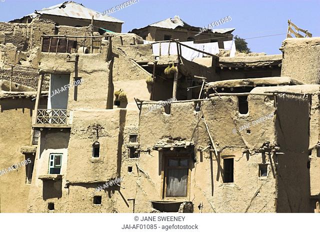 Afghanistan, Ghazni, Houses inside ancient walls of Citadel